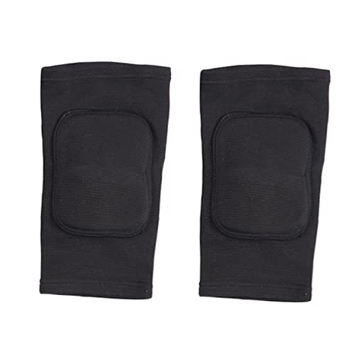 Beavorty 2pcs Sponge Knee Pads Safety Support for Gym Training Non Slip Fitness Knee Protectors Breathable Support for Squat Tennis Basketball Black