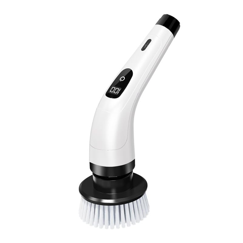 StarBoy Upgrade Electric Spin Scrubber,Cleaning Brush for Home, 370 rpm-2500mAh Battery-9 Replaceable Brush Heads-90Mins Work Time,2 Adjustable Speeds for Bathroom, Glass Car-Usfull in Kitchen-image-6