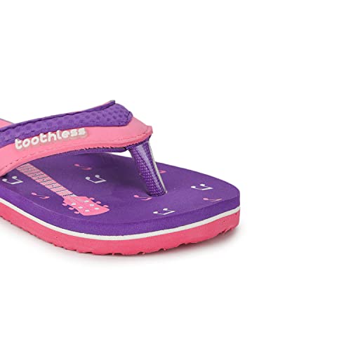 Image of toothless Kids Girls Purple & Pink Flip-Flops Slipper