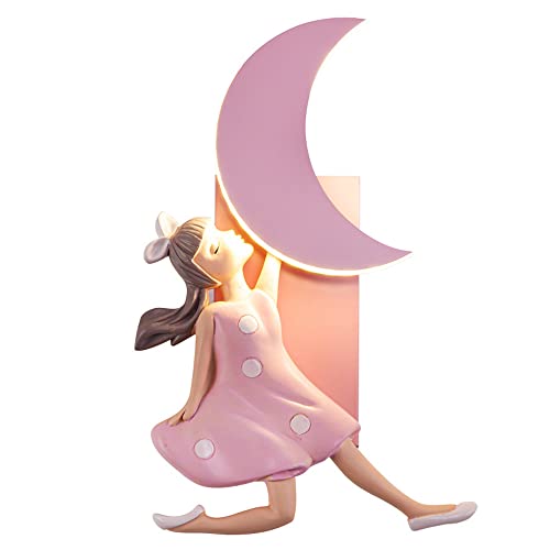 ZVALIEVYE Lámpara de Pared con Dibujos Animados Led para Habitación de Niños, Luz de Pared con 3 Modos de Color de 8 W, Apliques Cableados Modernos para Dormitorio de Niños, Mesita de Noche, Guardería