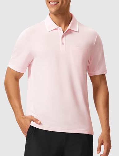 Image of Rdruko Men's Polo Shirts Short Sleeve Quick Dry Outdoor Golf Sports Shirts with Pocket