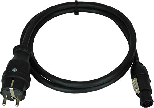 NWP NAC3FX-W - Cable de alimentación (1,5 m, conector Schuko macho a conector PowerCON True1, 3 x 1,5 mm²), color negro