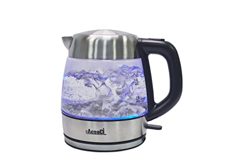 AddAcsaCi 1.0 Litre Glass Kettle with LED Lighting