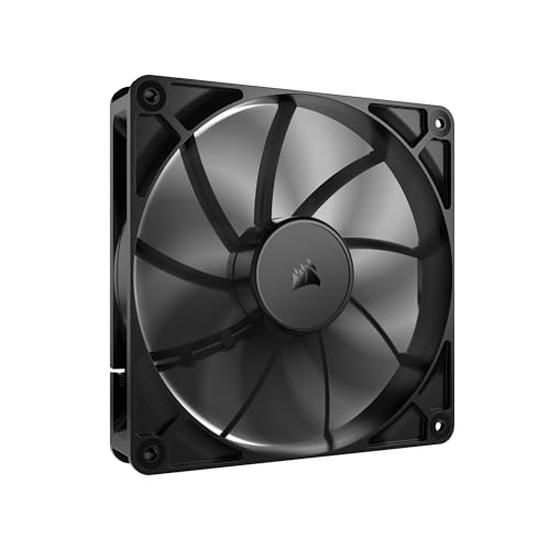 CORSAIR RS140 140mm PWM Fan – Daisy-Chain Connection – Low-Noise – Magnetic Dome Bearing – Single Pack – Black