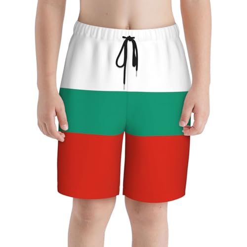 Bulgarian Flag Youth Beach Pants, Soft and Breathable, with Drawstring Waist, Suitable for Sports and Leisure.3