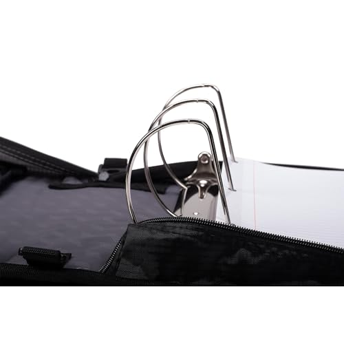 Image of Case-it King Sized Zip Tab 4-Inch D-Ring Zipper Binder with 5-Tab File Folder, Red, D-186-RED