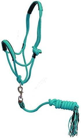 Showman Pony Braided Nylon Cowboy Knot Rope Halter w/Lead