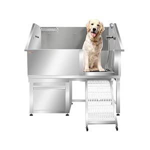 shernbao Stainless Steel Dog Bathing Station/Dog Grooming Tub 50”