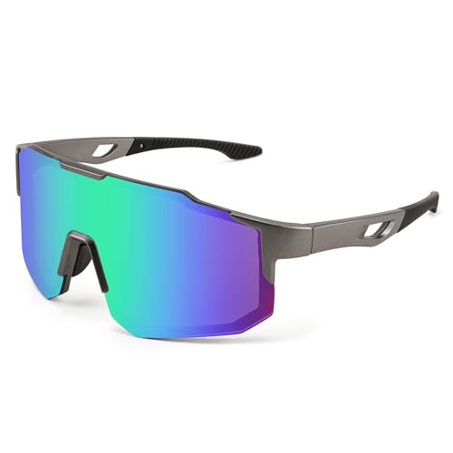 FEISEDY Sport Sonnenbrille Herren Damen Fahrradbrille Radbrille Verspiegelt Sportbrille für MTB Rennrad Radfahren Biking Laufen Enduro mit UV400 Schutz B2388