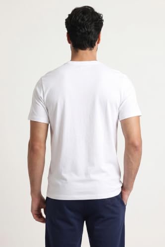 Image of Reebok Men's Cotton-Lycra Blend T-Shirt - 4-Way Stretch Smooth Smooth Round Neck Half Sleeve Tee for Men | Casual Tshirt for Men Stretchable Tshirt