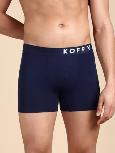 Image of KOFFY Men's 95% Micro Modal 5% Elastane Solid Trunks