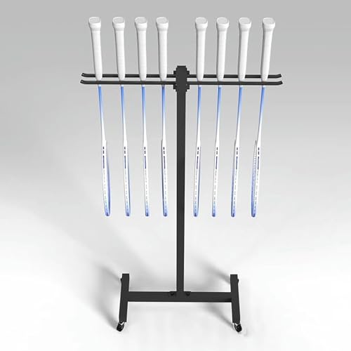 Support de sol pour raquettes de badminton stable avec panier mobile - 4