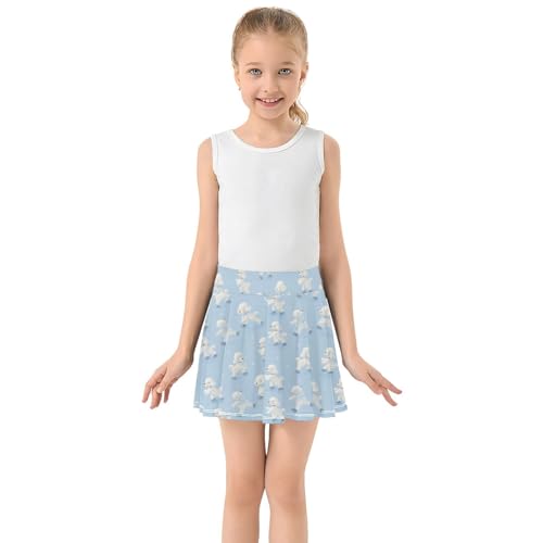 Girls Athletic Skirt 3-12 Years High Waist Tennis Skirts Poodle Skating for Kids Golf Running Dance Skort3