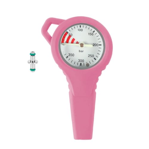 Lonrtesw Manómetro de Presión Residual para Buceo con Rotación de 360 Grados y Esfera, Color Rosa.