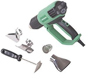 Hitachi RH650V Heat Gun, Variable Heat and Fan Settings, LCD Display, For Crafts, Shrink Wrapping, Paint Removing, Tubing, Includes Glass Protector Nozzle, Spreader Nozzle, Hook Nozzle, Concentrator Nozzle, Handheld Scraper, Storage Case