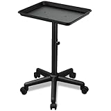Retain Time Premium Aluminum Salon Tray, Sturdy Five feet Base Adjustable is Used for Salon Tray on Wheels, tattooing, Beauty Spa, Dentist, Etc.…(Black)