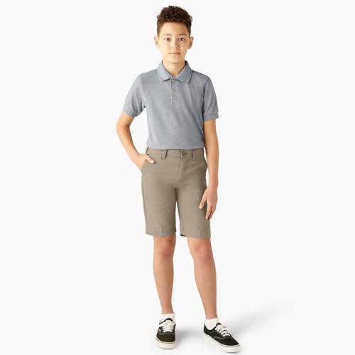 Dickies Boys Khaki Slim Fit Stretch Flat Front Shorts, Desert Sand, 14 US - image 3