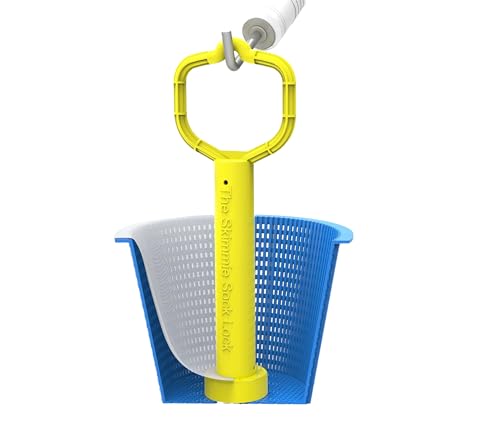 Skimmie Sock Lock - Ultimate Pool Cleaning Convenience: Removable Handle for Skimmer Socks Keeps Debris in, Even When Pump