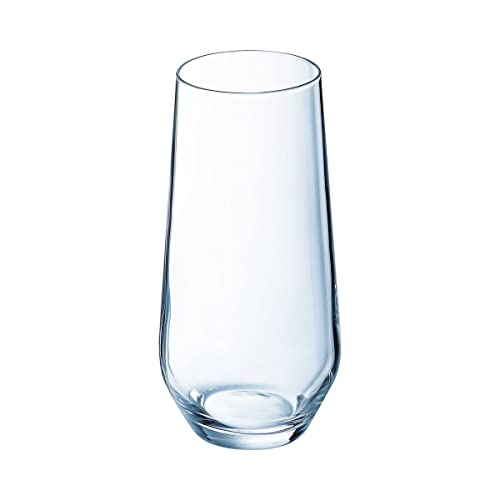 Chef & Sommelier Lima HiBall Glasses 450 ml/16 oz (Pack of 6), Clear, Size: 160(H) x 77(Dia) mm, Highball Cocktail Juice Water Tall Drinking Tumblers, Model: L2356, CP855