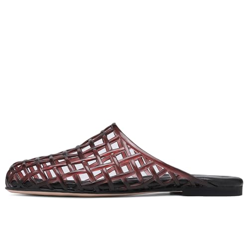 Clear Jelly Shoes for Women Slip on Jelly Mesh Slides Comfortable Closed Toe Flats Sandals Summer Beach Slippers.