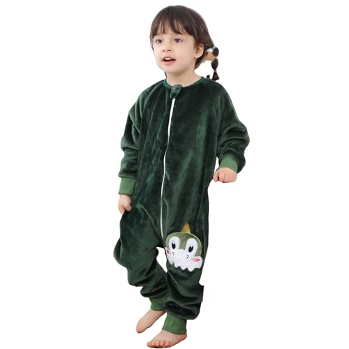 Image of MICHLEY Flannel Baby Sleeping Bag Unisex Pajamas, Long Sleeve Zipper Wearable Sleeping Sack for Autumn Winter Boys Girls