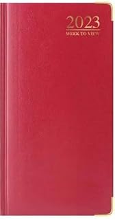 2023 DIARY SLIM LINE WEEK TO VIEW WITH METAL EDGE (Red)