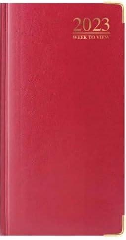 2023 DIARY SLIM LINE WEEK TO VIEW WITH METAL EDGE (Red)