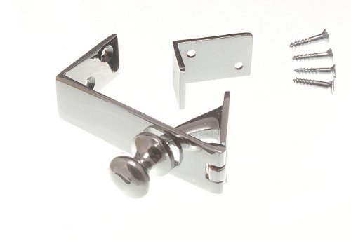 Onestopdiy.com Brass, Chrome Brass Counter Flap Catch And Stay Chrome Plated Brass With Screws