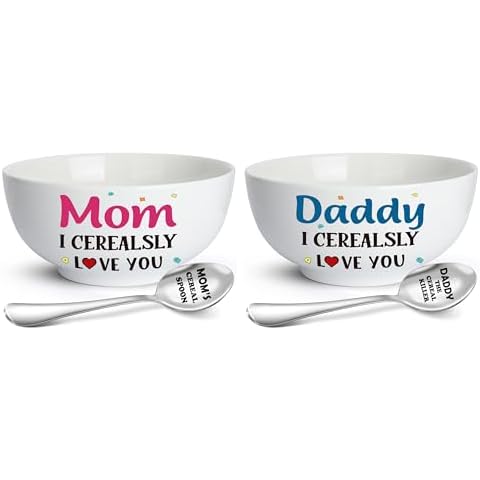 GwhyGifts Dad and Mom Gifts,Funny Cereal Bowl and Cereal Killer Spoon Set Cover