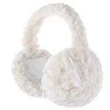 Passionbility Ear Muffs For Winter Women, Soft Fluffy Earmuffs Ear Covers Outdoor, Foldable Ear Warmers for Cold Weather, White