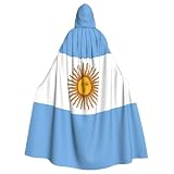 WFUUGNJ Argentina Flag Hooded Cape Cloak for Men Women Halloween Robe Party Cosplay Costume Patriotic Decoration