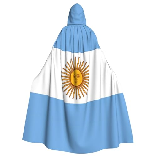 WFUUGNJ Argentina Flag Hooded Cape Cloak for Men Women Halloween Robe Party Cosplay Costume Patriotic Decoration