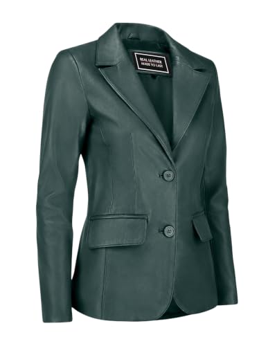 Image of Jild Classic Style Leather Blazer Women - Casual Coat Leather Jacket Women