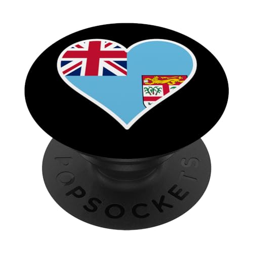 Bandera de Fiji Corazón Fiji Regalos Love Fiji PopSockets PopGrip Intercambiable