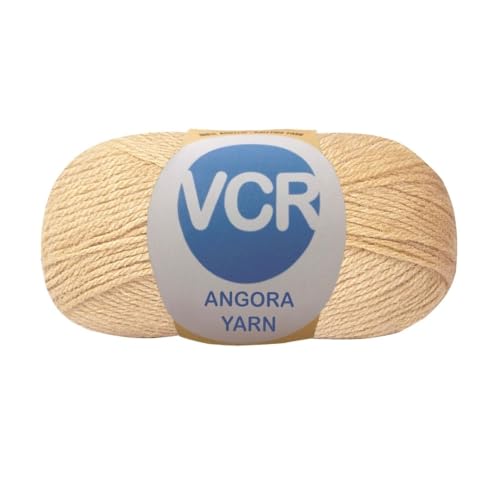 Image of VCR Tan Brown Angora Knitting Yarn, Pack of 1, 100 Grams Hank, 256 Meters Length, 80% Flurry - 20% Acrylic Polyamide Soft Ball for Crochet and Knitting, Suitable for Baby Blankets, Cushion Covers
