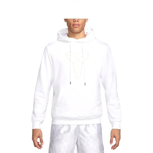 Nike Kobe Men's Dri-FIT Pullover Basketball Hoodie (HF0066-100, White/Summit White) Size Large