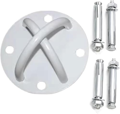 VGGBNG Hammock Hooks?Swing Hooks Heavy Duty? Swing Hook TRX Fixed Plate and Disc Heavy Load-Bearing Swing Chair Hook Swing Sets Hardware Swing Hangers for Hammock Chair Swing(White)