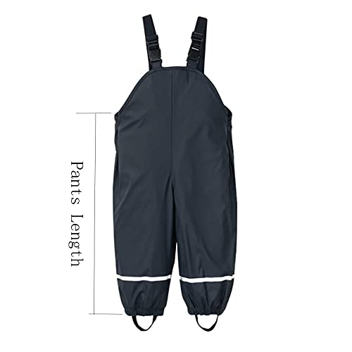 Kids Reflective Mud Dirty Proof Pants Boy Girls Waterproof Rain Pants Strap Trouser Adjustable Suspender Plain Overalls4