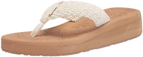 Roxy womens Caillay Comfort Wedge Sandal, Cream 21, 8 US