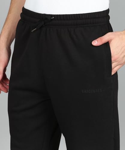 Image of Alan Jones Clothing Men's Regular Fit Mid Rise Fleece Jogger Regular Pants For Winterwear
