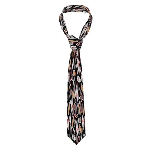 Nurse Love Print Black Men'S Classic Silk Smooth Tie, Suitable For Pairing With Formal Occasions
