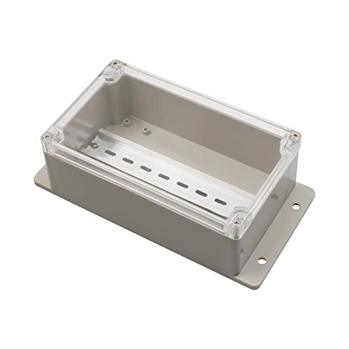 Waterproof Electrical Box, LERANIXN Waterproof Junction Box IP66-245 x 125 x 80 mm Surface-Mounted Electrical Junction Box with 187 mm Top Hat Rail, for Signal Housing, Relays, Sensors