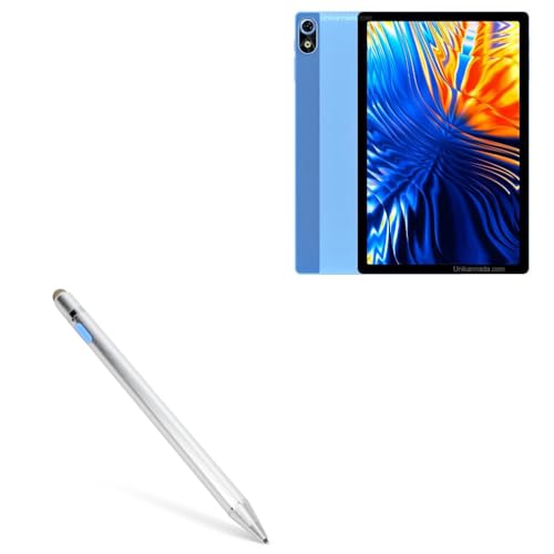 BoxWave Stylus Pen Compatible with Doogee T10Plus - AccuPoint Active Stylus, Electronic Stylus with Ultra Fine Tip - Metallic Silver