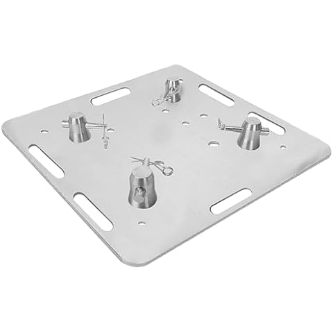 Evargc 20"X20" Aluminum Base Plate/Top with Connectors! Compatible for 11.42'' X 11.42'' Square Trussing F34 for Displays DJ Stages Concerts Wedding Birthday Event Lights Sound Cover