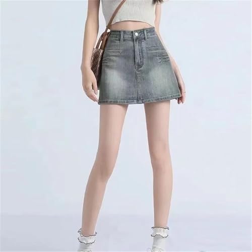 Women’S High Waist Denim Skirt Summer Fashion A-Line Bodycon Short Skirt Detail for Versatile Wear Blue XXL2