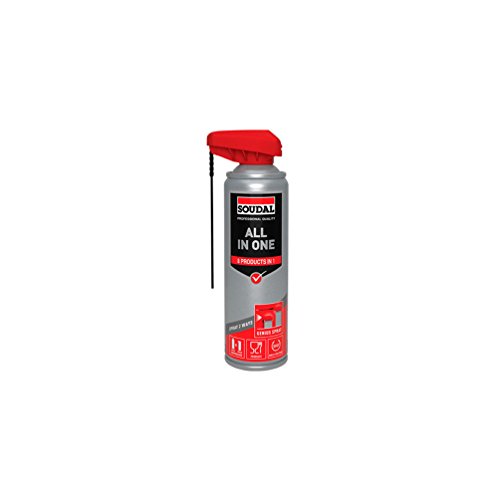 Soudal All-in-one Genius Spray, 300ml, Dose, Allzweckspray mit 8 Eigenschaften: Schmiermittel, Rostlöser, Reiniger, Kriechöl, Feuchtigkeitsverdränger, Kontakt-, Antischock- und Korrosionsschutzspray