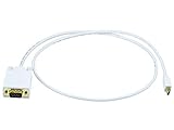 Monoprice Video Cable - 3 Feet - White | 32AWG Mini Display Port to VGA Cable