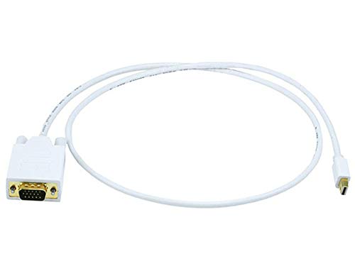Monoprice 106002 3-Feet 32AWG Mini Display Port to VGA Cable - White