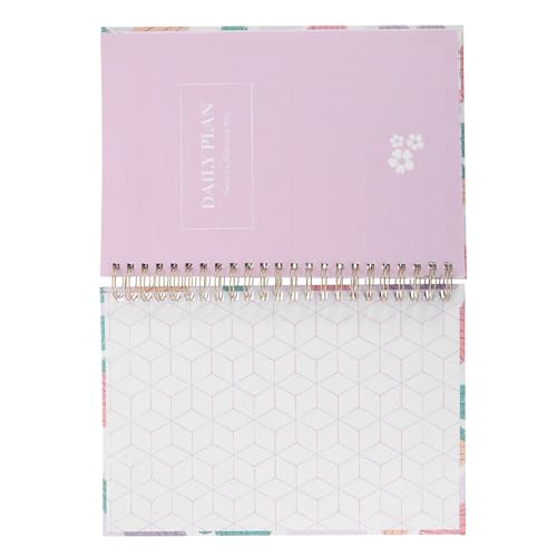 FUOYLOO Bloc de Notas Planificador Espiral A5, Cuaderno Semanal para Agenda, Material de Oficina, Diseño Cactus Rosa, Ligero y Multifunción para Escuela, Oficina y Viajes