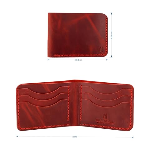 Handmade Wallets for Men - Genuine Leather Slim Minimalist Bifold Wallet and Credit Card Holder | Ideal for Front Pocket Best Gift for Men | Snap Type Closure Wallet, cp-023